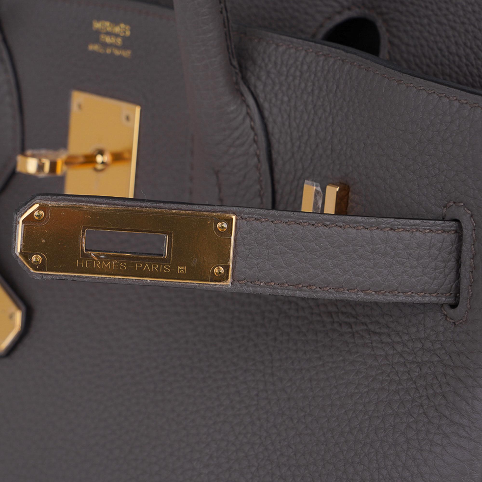 Women's Hermes Birkin 30 Bag Etain Gray Gold Hardware Togo Leather