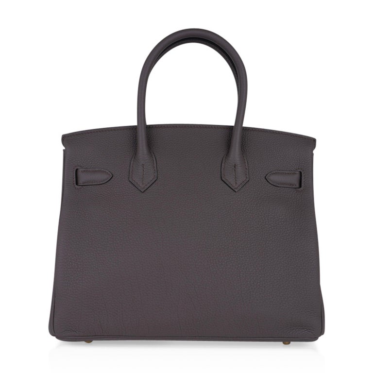 Hermes Birkin 30 Bag Etain Gray Gold Hardware Togo Leather 5