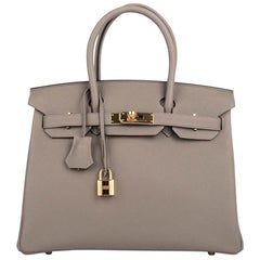 Hermes Birkin 30 Sac Gris Asphalte Togo Gold Hardware Perfect Neutral