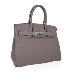 Hermès - Sac Birkin 30 gris Asphalte Togo en cuir et accessoires en palladium