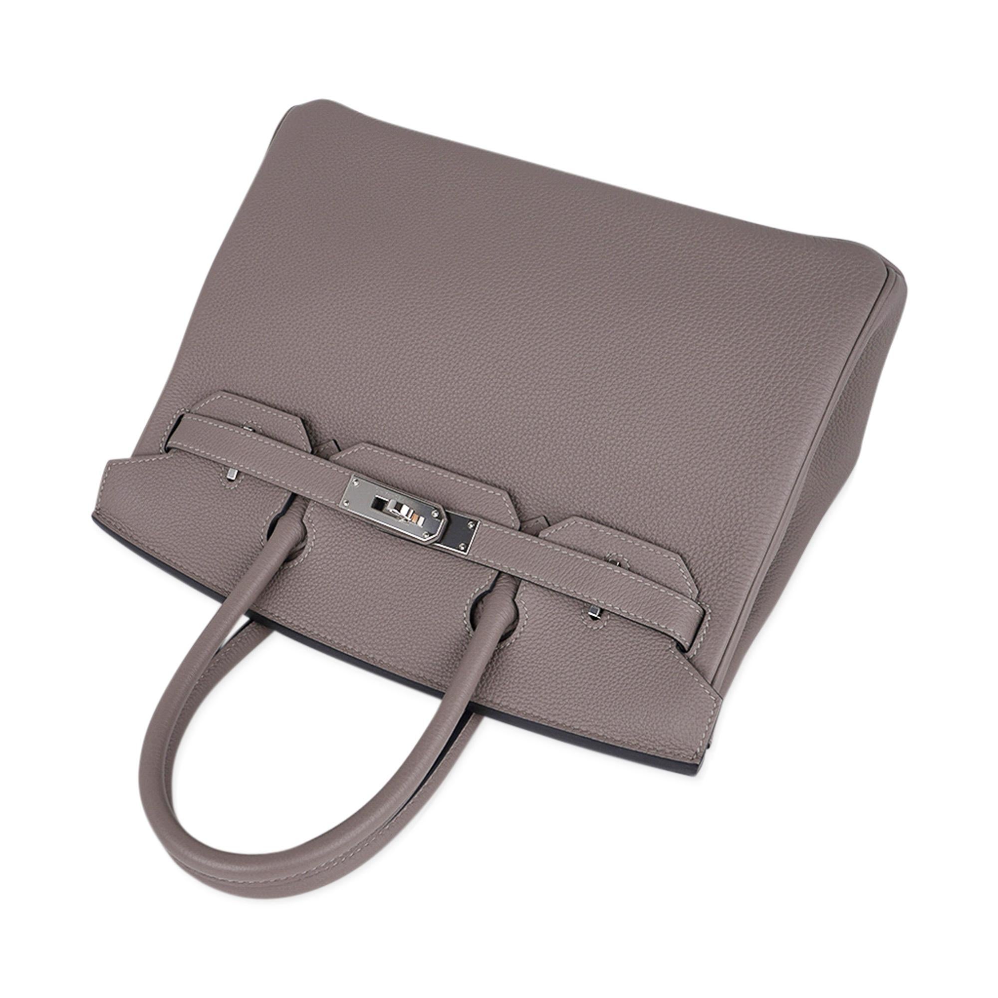 Gray Hermes Birkin 30 Bag Gris Asphalte Togo Leather Palladium Hardware For Sale