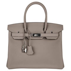 Hermes Birkin 30 Bag Gris Asphalte Togo Palladium Hardware