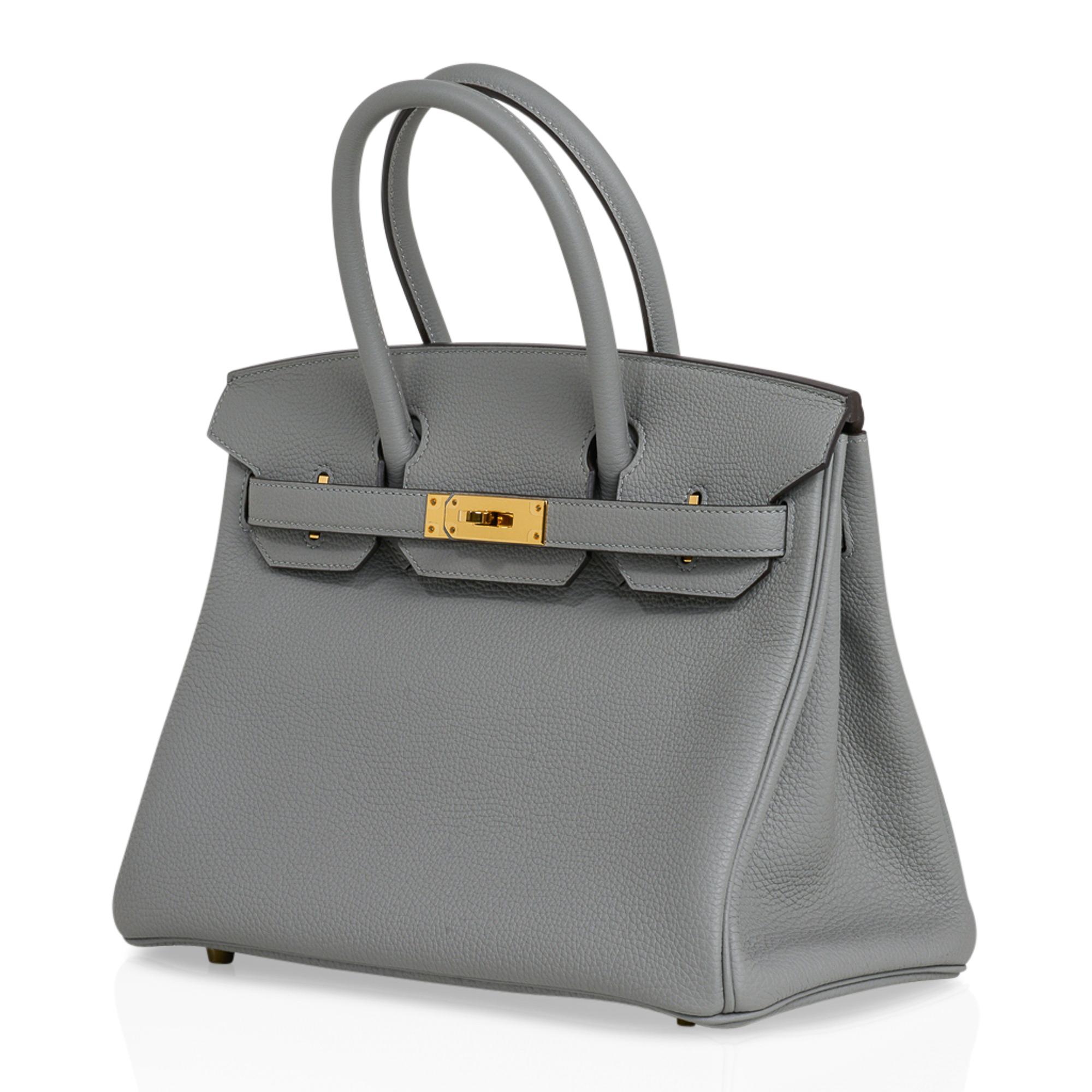 Women's Hermes Birkin 30 Bag Gris Mouette Gold Hardware Togo Leather