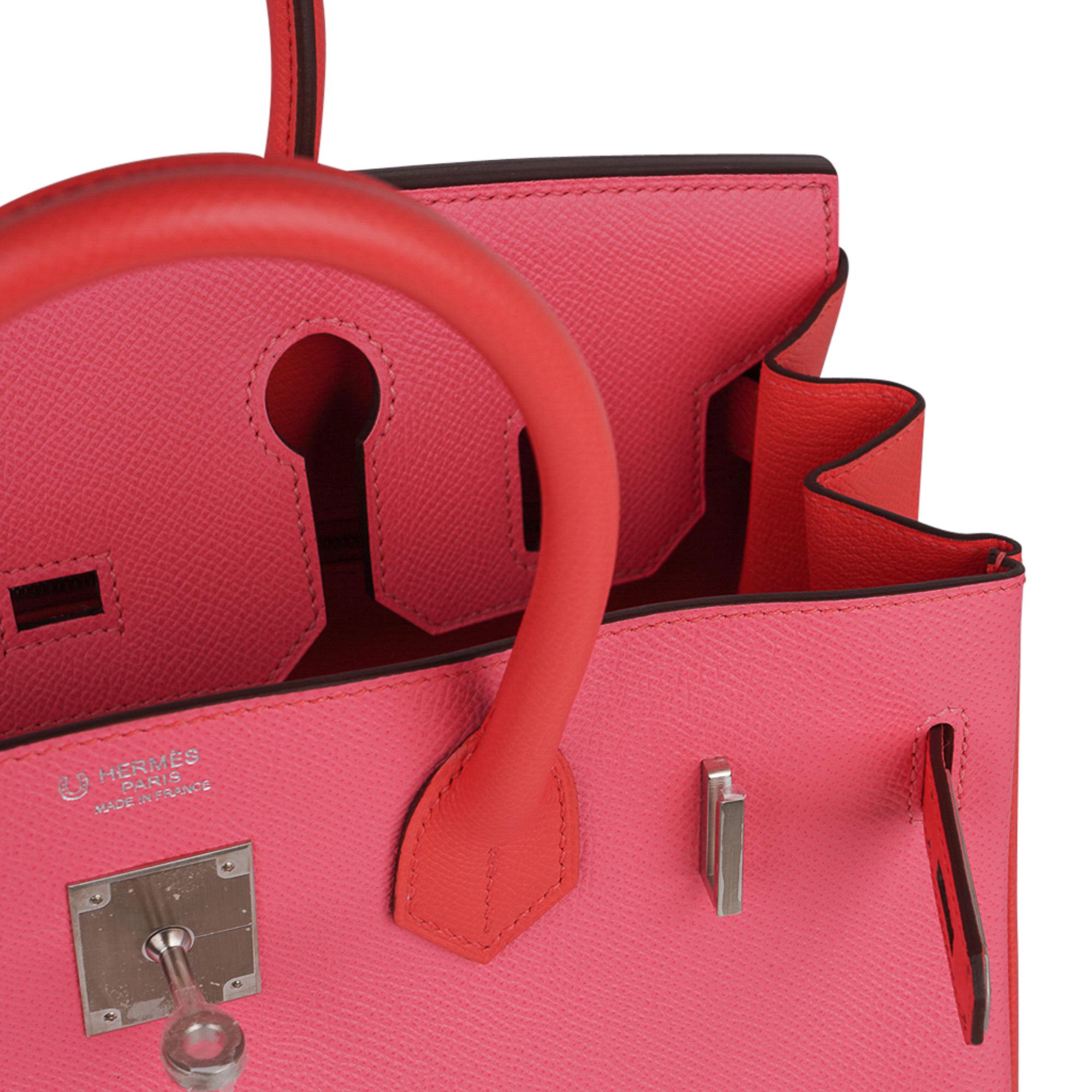 Hermes Birkin HSS 30 Borsa Rosa Azalee Rosa Jaipur Spazzolato Hardware Palladium in vendita 5