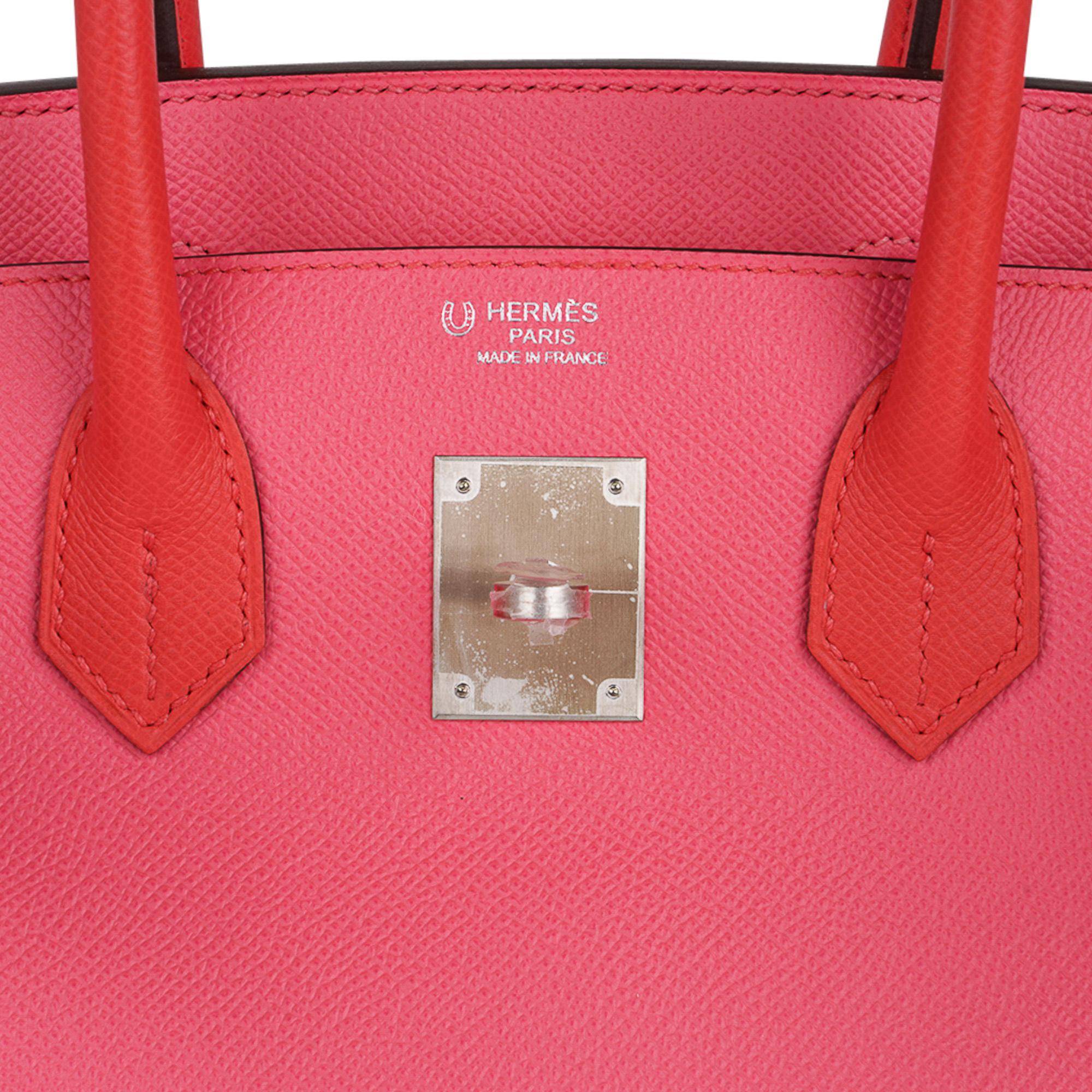 Hermes Birkin 30 Bag HSS Rose Azalee Rose Jaipur Brushed Palladium Hardware  For Sale 1