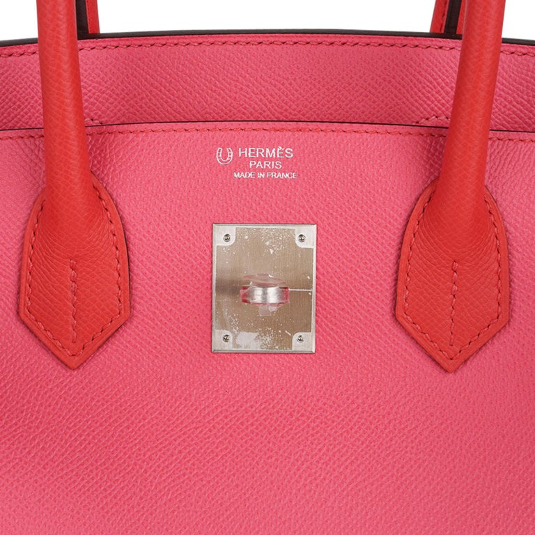 Hermes Birkin bag 30 Rose azalee Clemence leather Silver hardware
