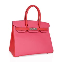 Hermes Birkin HSS 30 Bag Rose Azalee Rose Jaipur Brushed Palladium Hardware