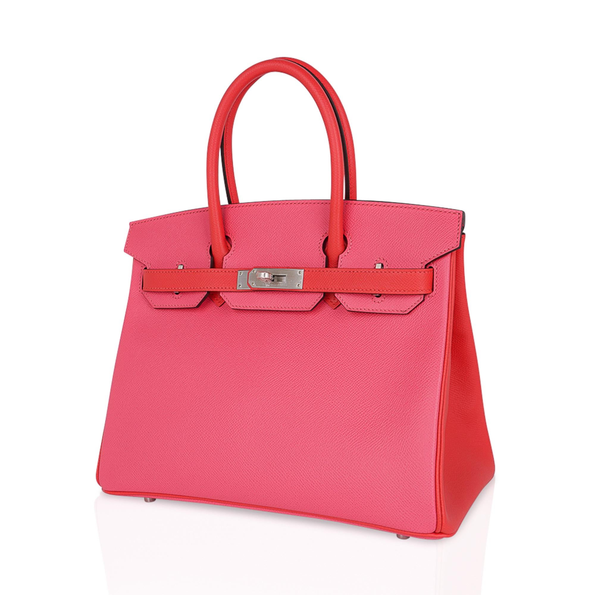 Hermes Birkin 30 Tasche HSS Rose Azalee Rose gebürstete Palladium Hardware  (Pink) im Angebot