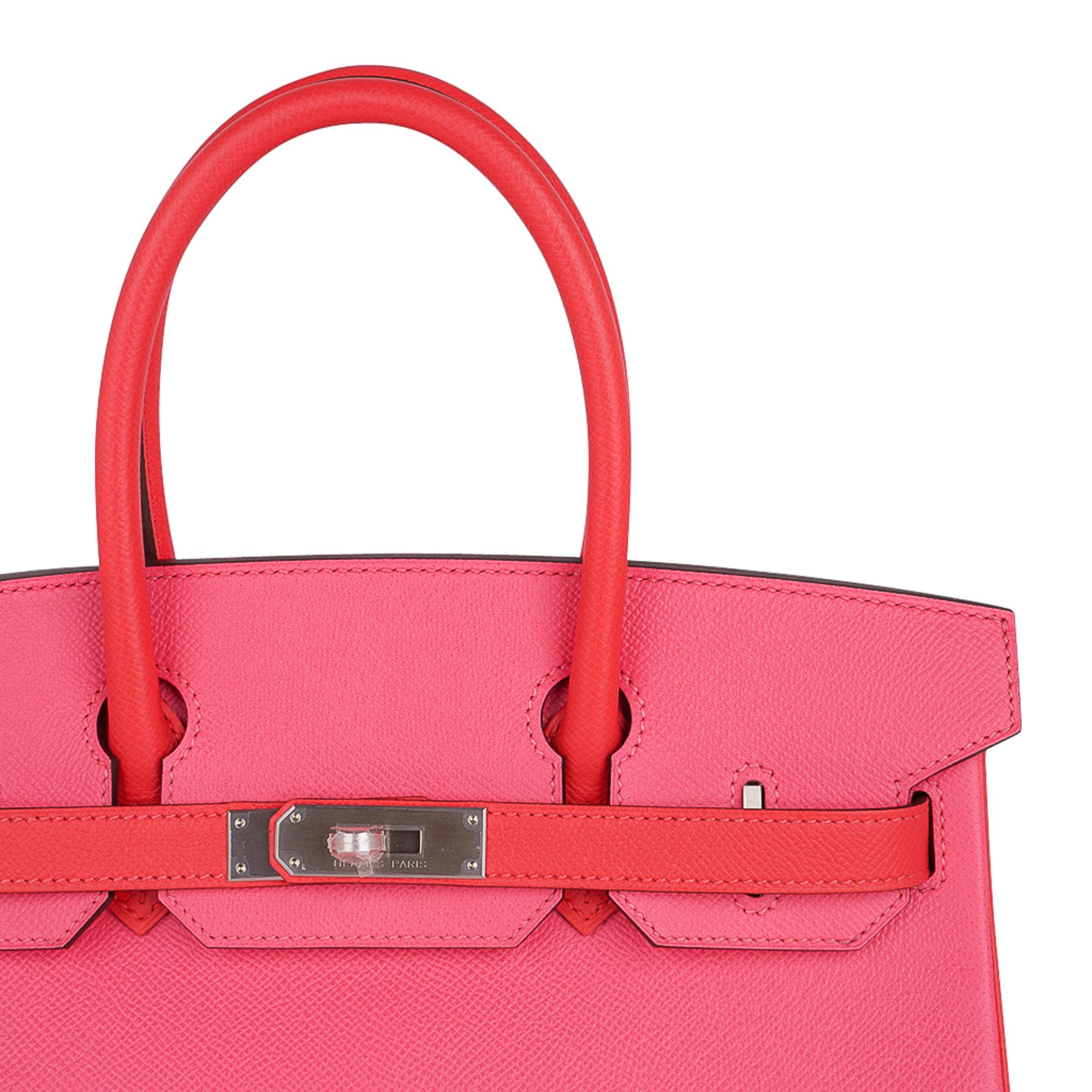 Hermes Birkin 30 Tasche HSS Rose Azalee Rose gebürstete Palladium Hardware  im Zustand „Neu“ im Angebot in Miami, FL