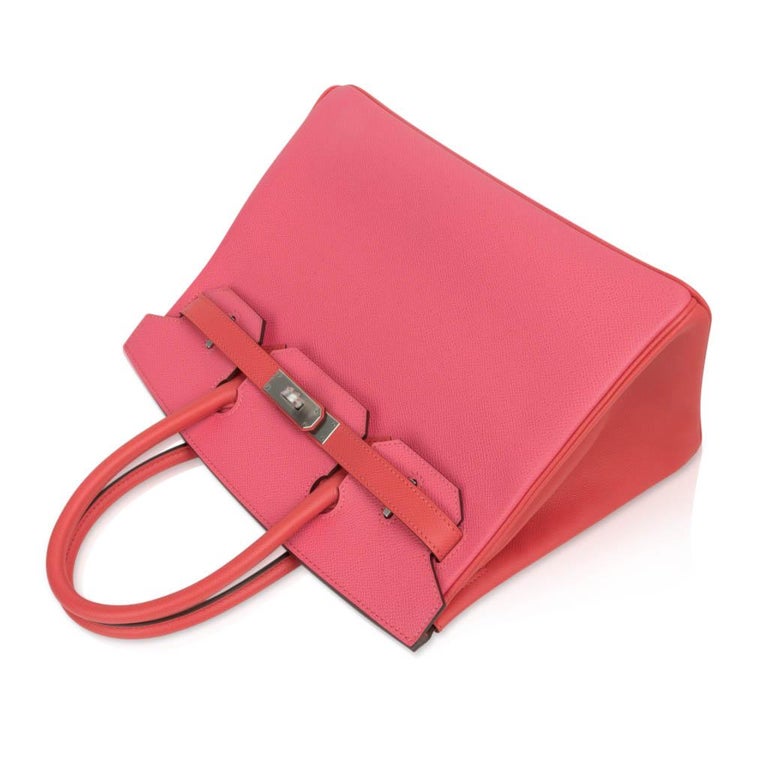 Hermes Birkin 30 Bag Hss Rose Azalee Rose Jaipur Brushed Palladium Hardware For Sale At 1stdibs