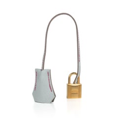 Hermes Birkin HSS 30 Tasche Rose Schockierend / Gris Perle Gebürstetes Gold Hardware Chevre