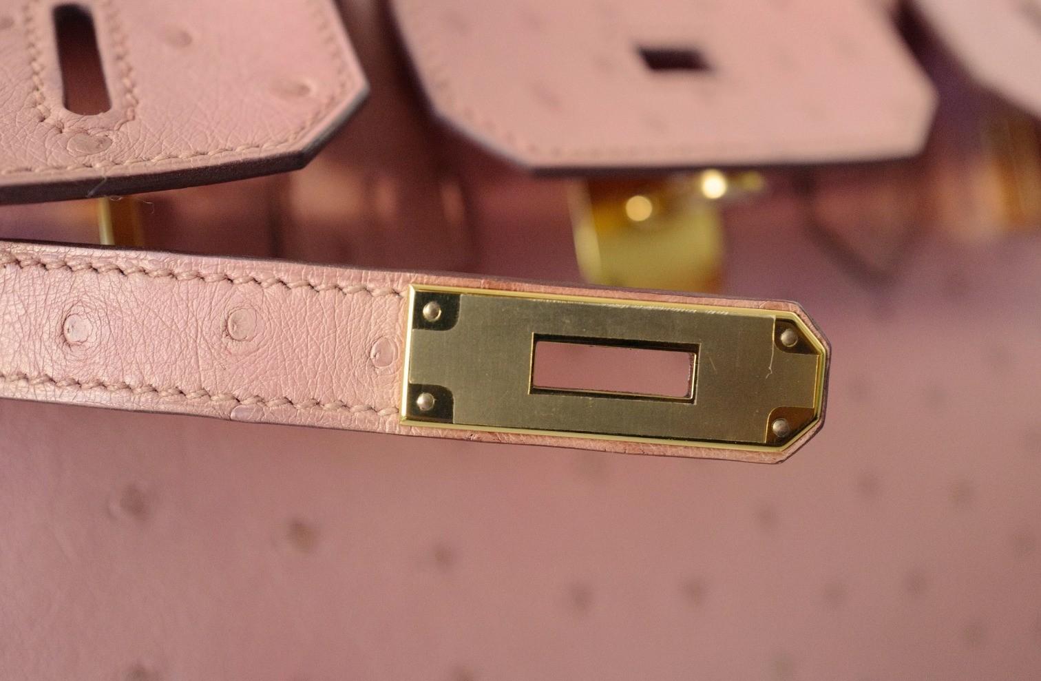 Hermès Birkin 30 Bag in Terre Cuite Ostrich with Gold Hardware en vente 6