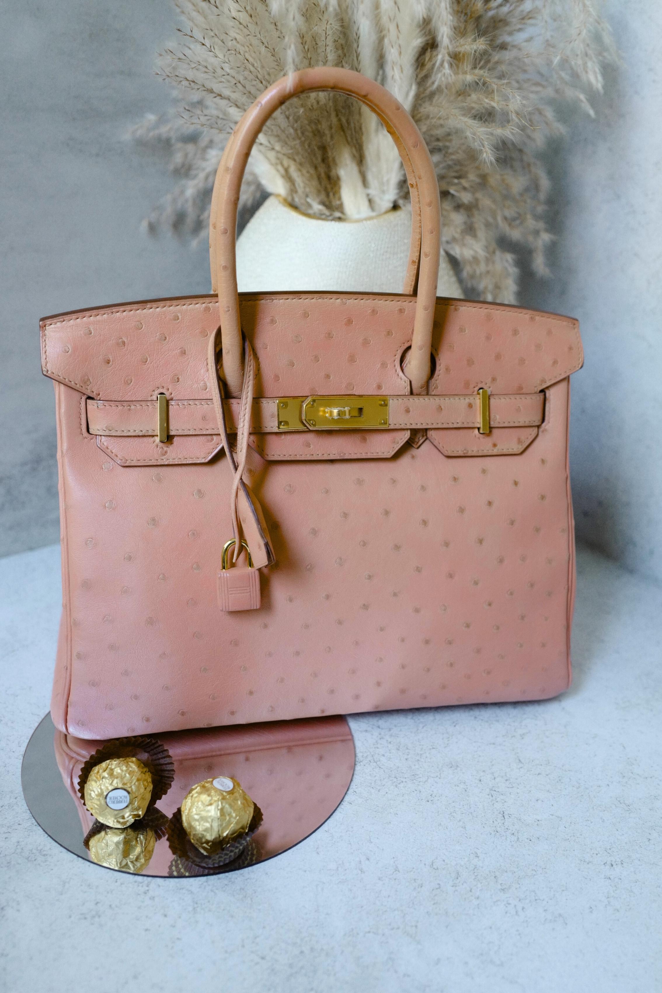 Hermès Birkin 30 Bag in Terre Cuite Ostrich with Gold Hardware en vente 11