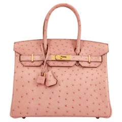 Hermès Birkin 30 Bag in Terre Cuite Ostrich with Gold Hardware
