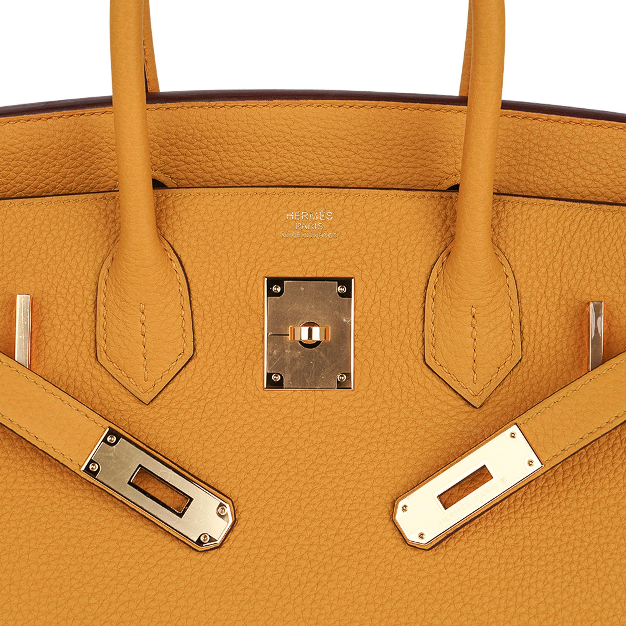 Women's Hermes Birkin 30 Bag Jaune Ambre Gold Hardware Togo Leather
