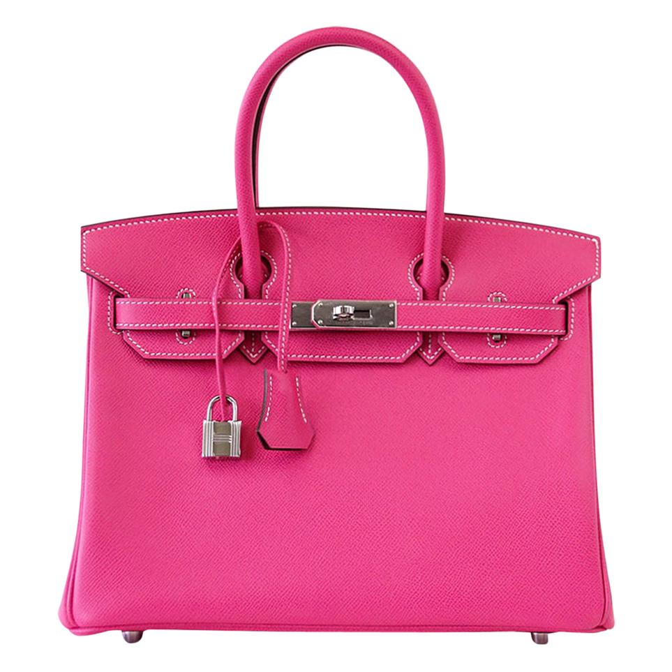 Hermes Birkin 30 Bag Limited Edition Rose Tyrien Candy Epsom Palladium 