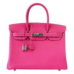 Hermes Birkin 30 Tasche Limited Edition Rose Tyrien Candy Epsom Palladium 