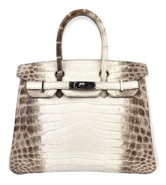 Hermes Birkin 30 Bag Matte White Himalaya Himalayan Crocodile Palladium Hardware