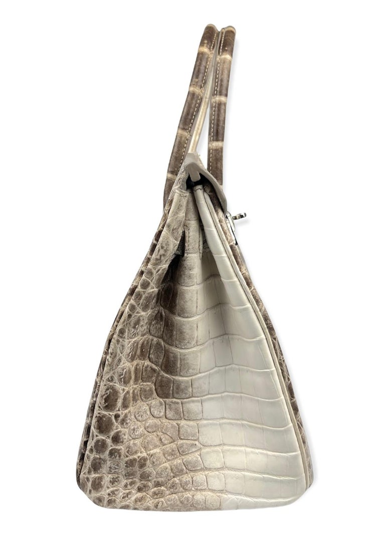 Hermes Birkin Bag 30cm Diamond Himalaya Blanc Crocodile Palladium