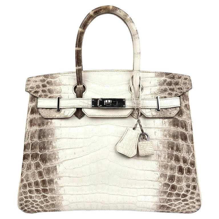 Hermes Blanc Himalayan Himalaya Crocodile Birkin 30 Handbag Bag