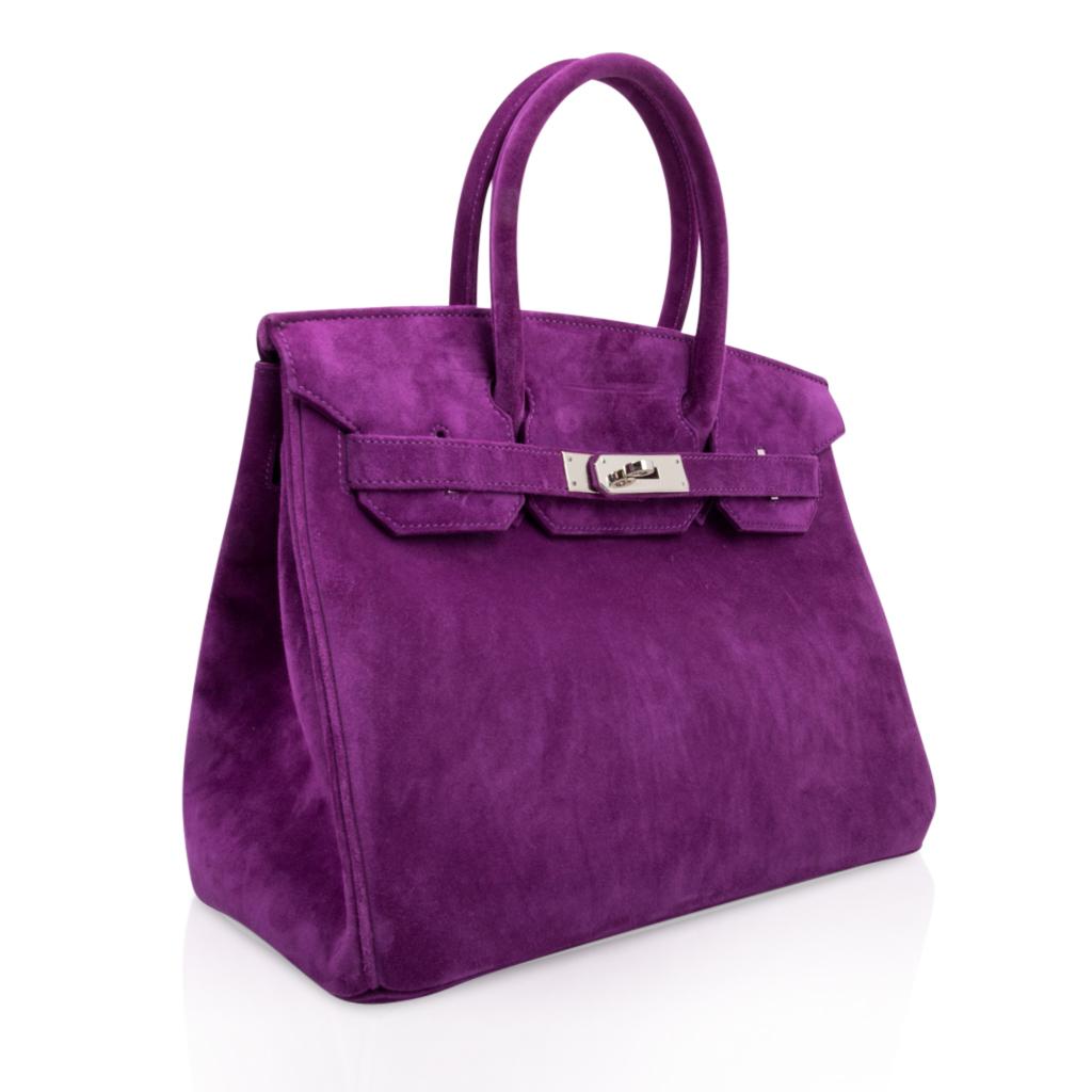 Hermes Birkin 30 Bag Rare Doblis Violet Palladium Hardware