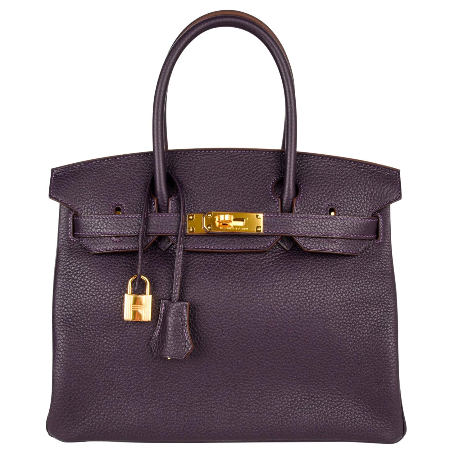 Hermes Birkin 30 Bag Rich Raisin Gold Hardware Original Colour Togo 