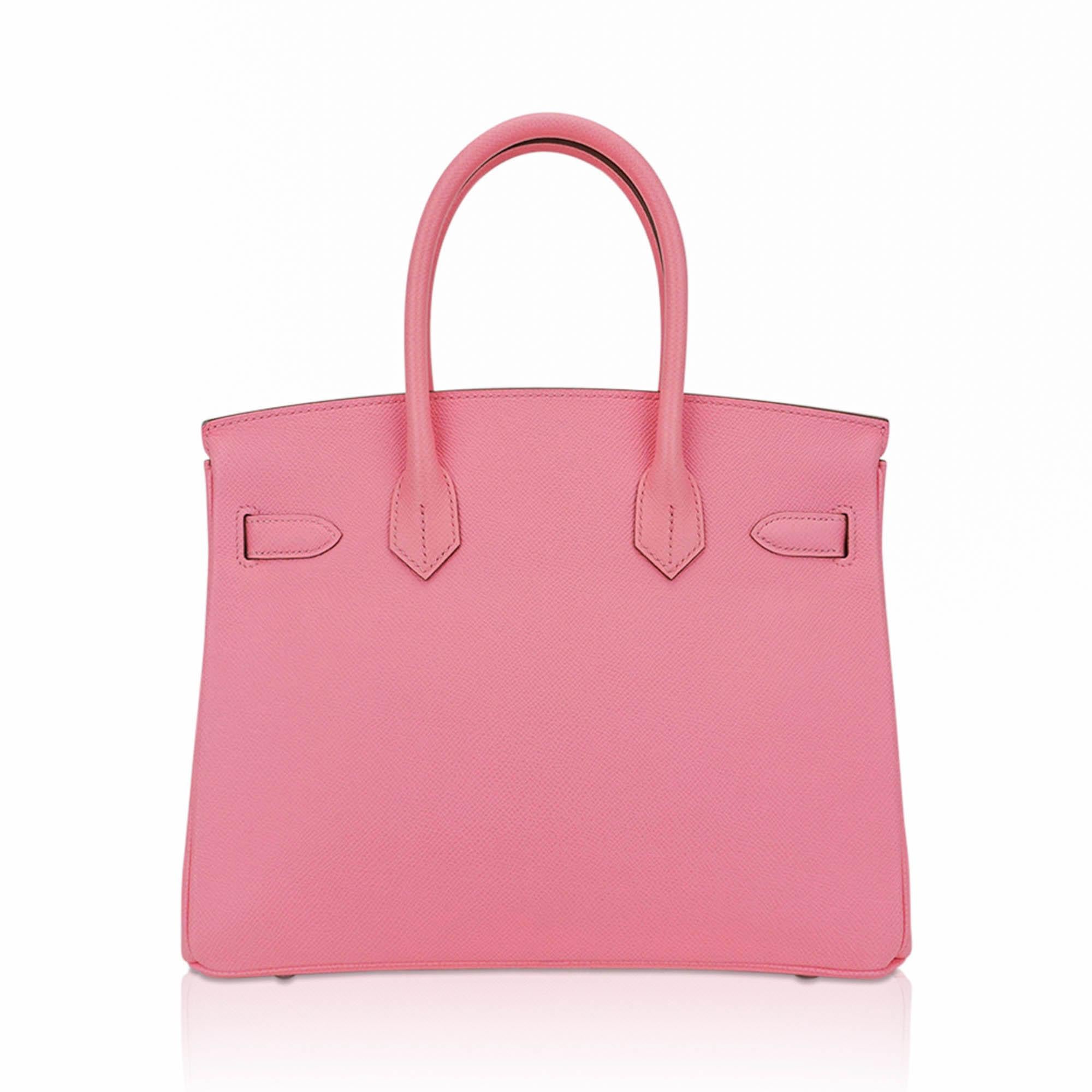 Hermes Birkin 30 Tasche Rose Konfetti Epsom Leder  Palladium-Hardware Damen im Angebot