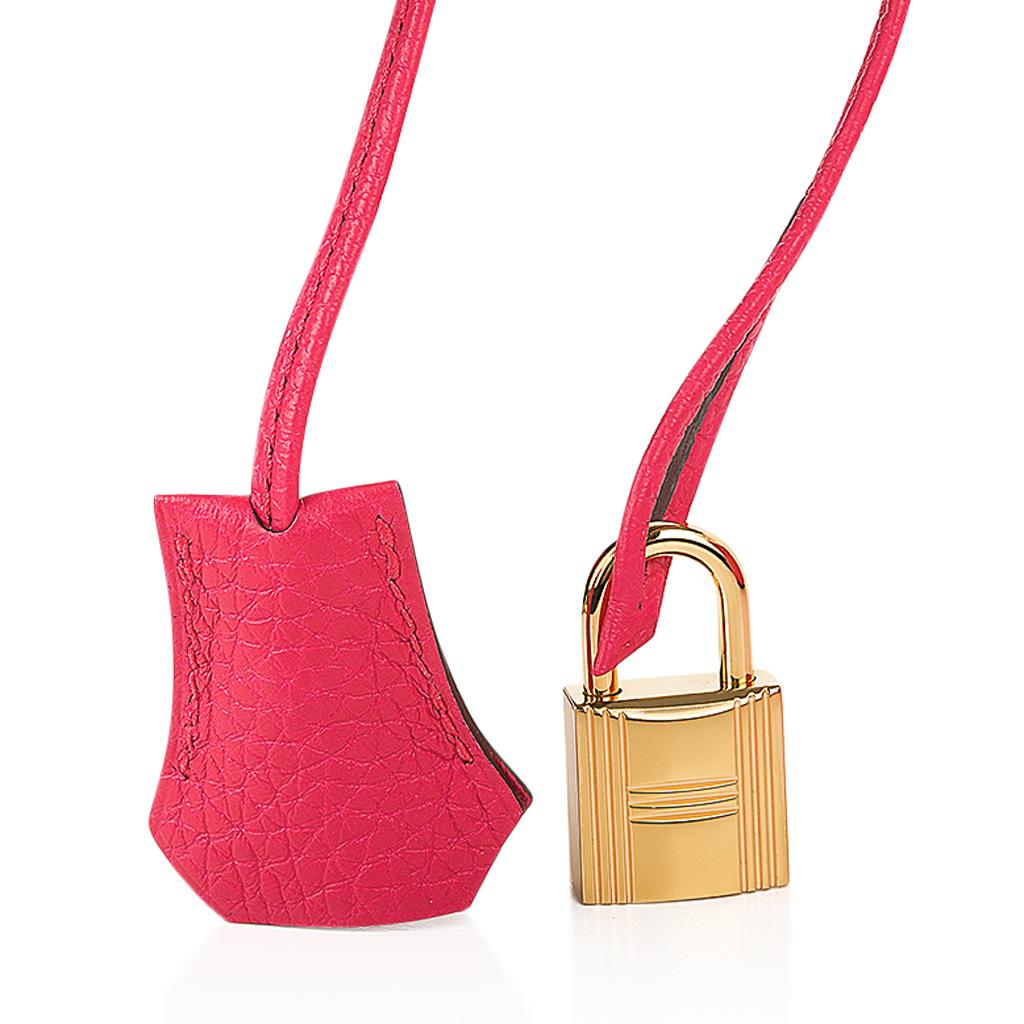 Hermes Birkin 30 Rose Extreme Bag Gold Hardware Clemence Leather  4