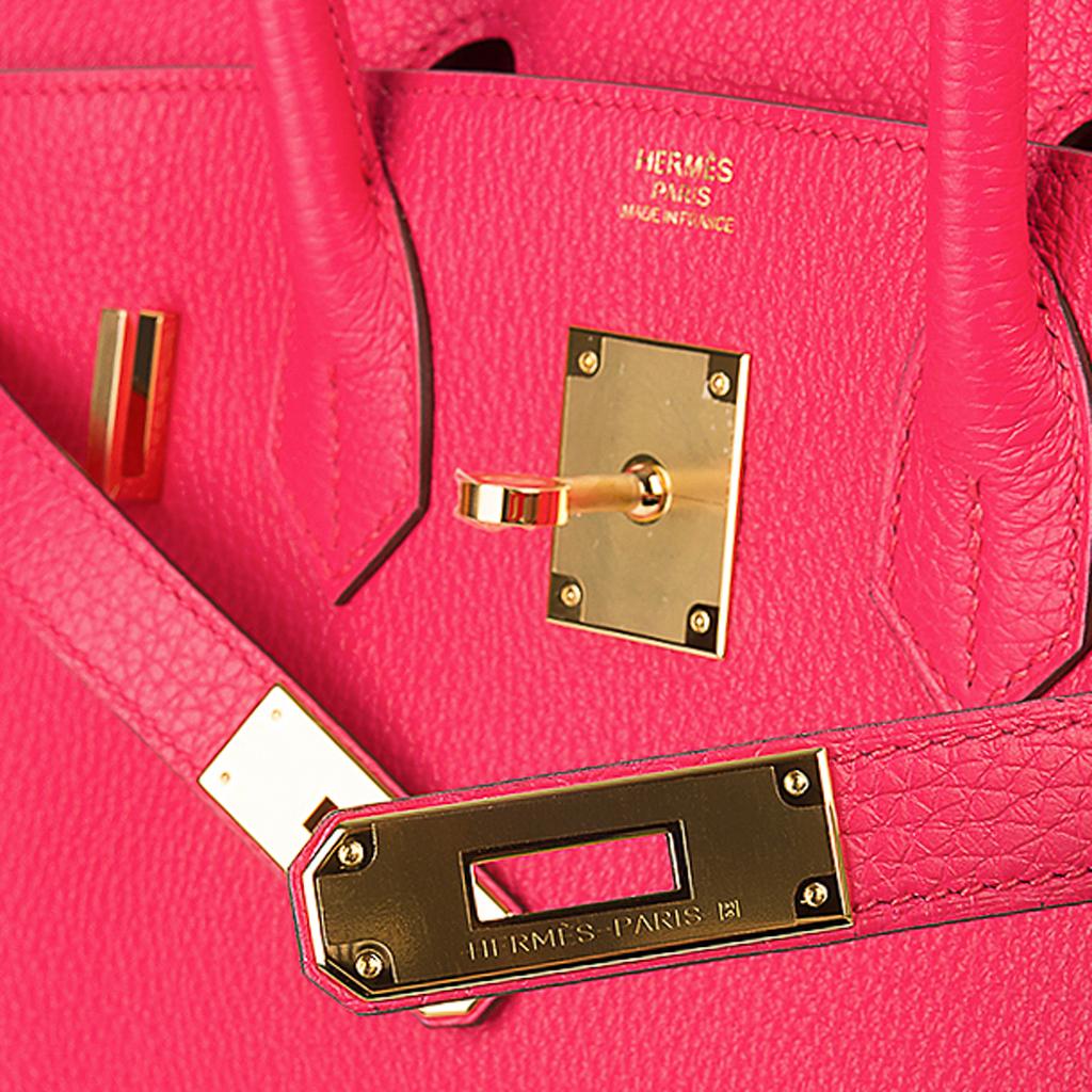 Hermes Birkin 30 Rose Extreme Bag Gold Hardware Clemence Leather  2