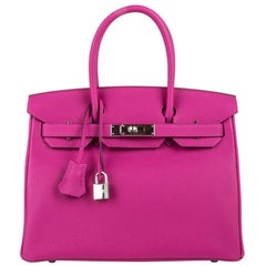 Hermes Birkin 30 Bag Rose Poupre Pink Togo Palladium