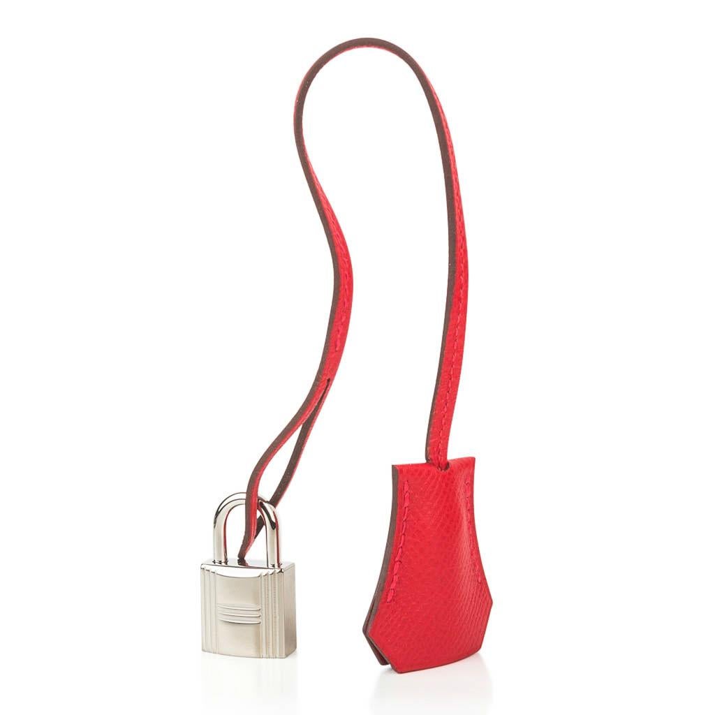Hermes Birkin 30 Bag Rouge Casaque Epsom Palladium Hardware For Sale 1