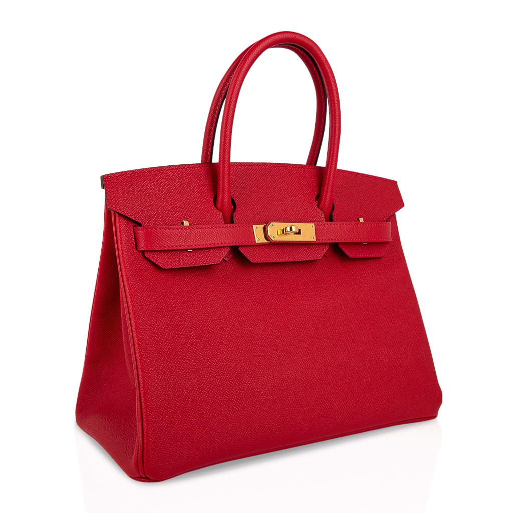 Mightychic offers an Hermes Birkin 30 bag featured in lipstick red Rouge Casaque.
This beautiful red has a fabulous depth of color.
Fresh and rich with gold hardware and Epsom leather. 
This beauty will take you year round.
NEW or NEVER WORN.
Comes