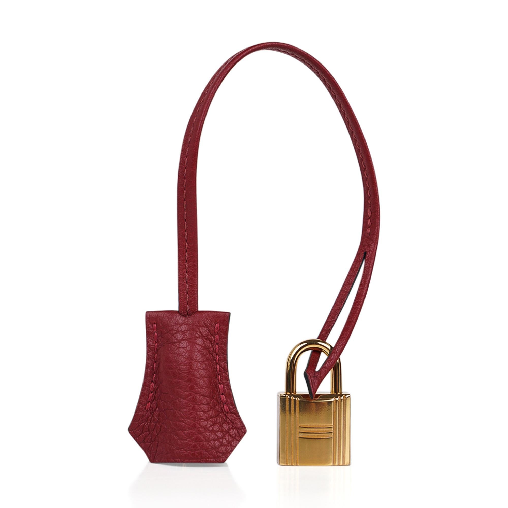 Hermes Birkin 30 Tasche Rouge H Gold Hardware Clemence Leder neu w/Kasten Damen