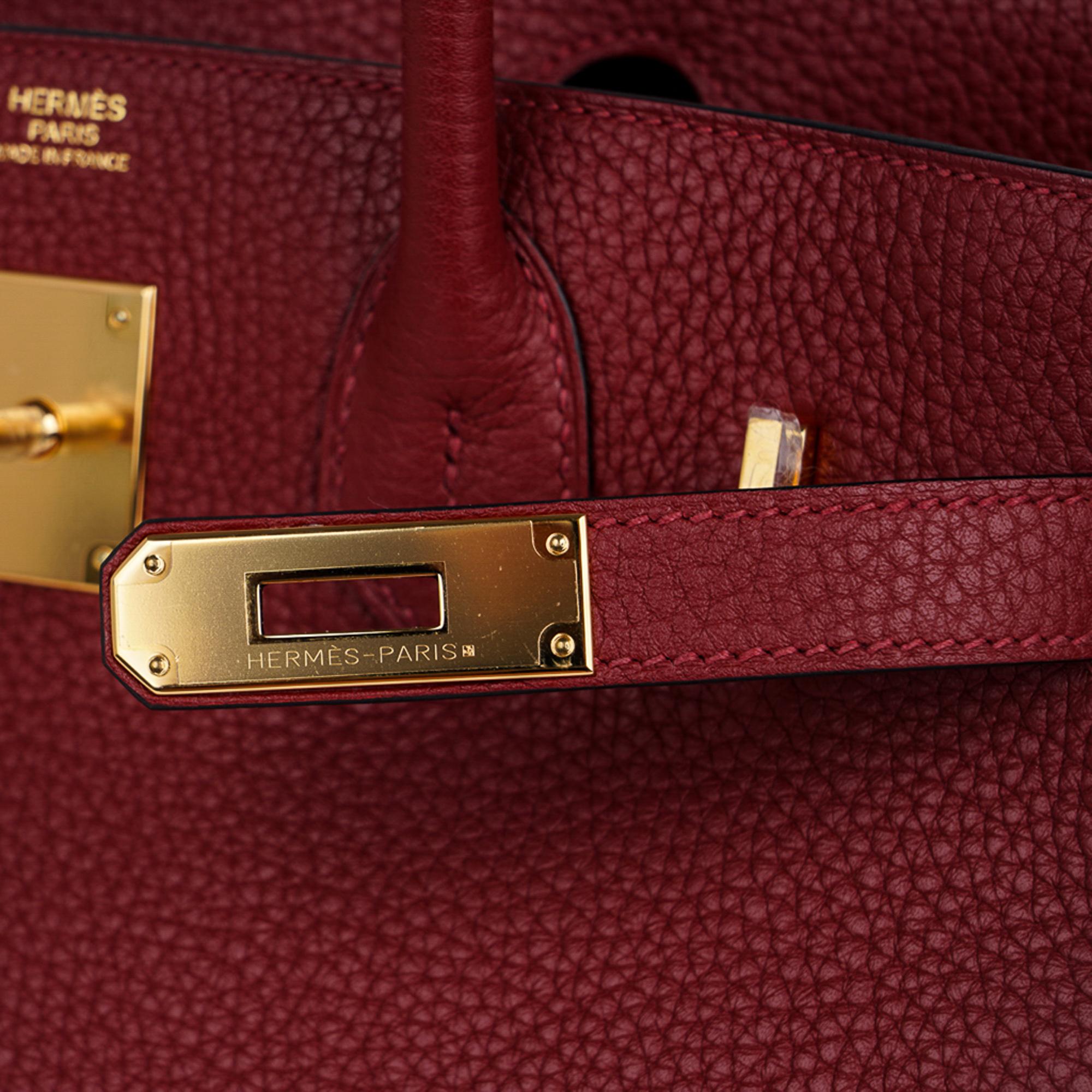 Hermes Birkin 30 Tasche Rouge H Gold Hardware Clemence Leder neu w/Kasten 1