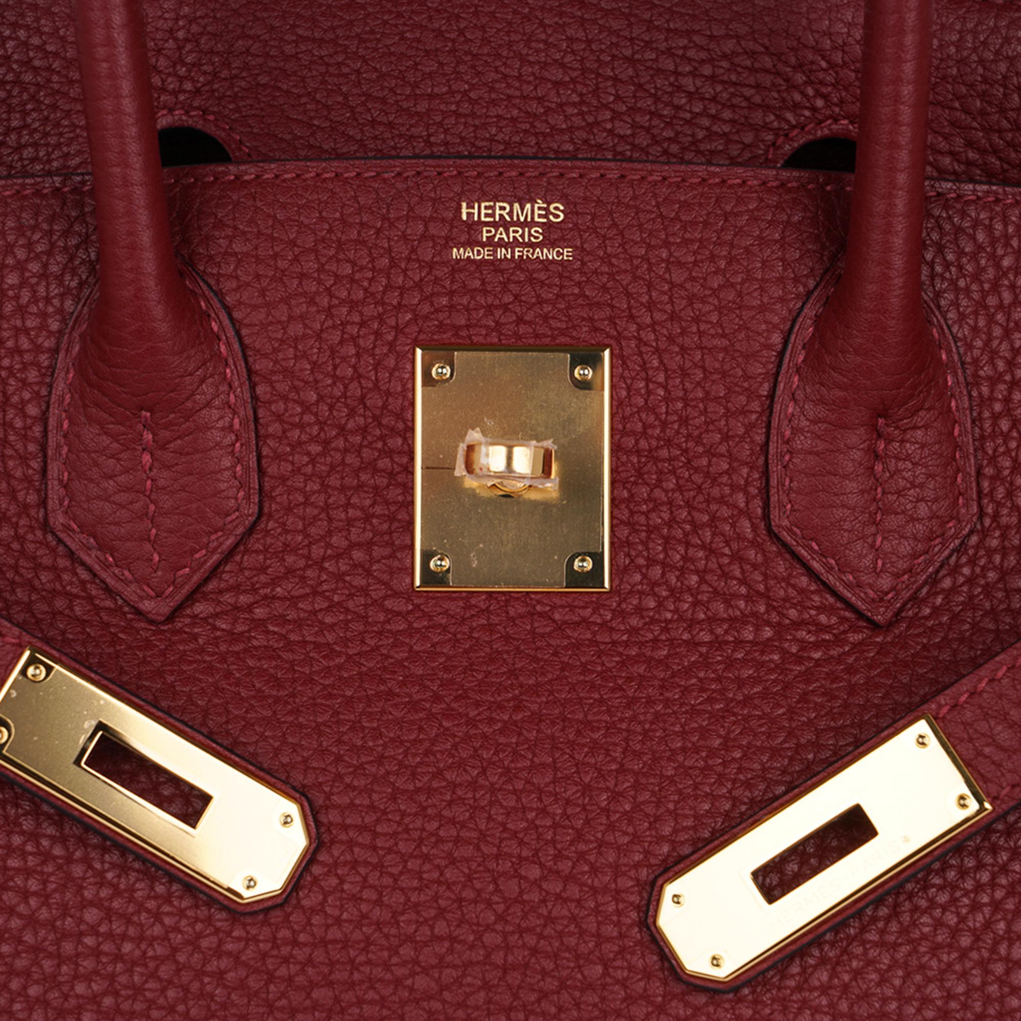 Hermes Birkin 30 Tasche Rouge H Gold Hardware Clemence Leder neu w/Kasten 2
