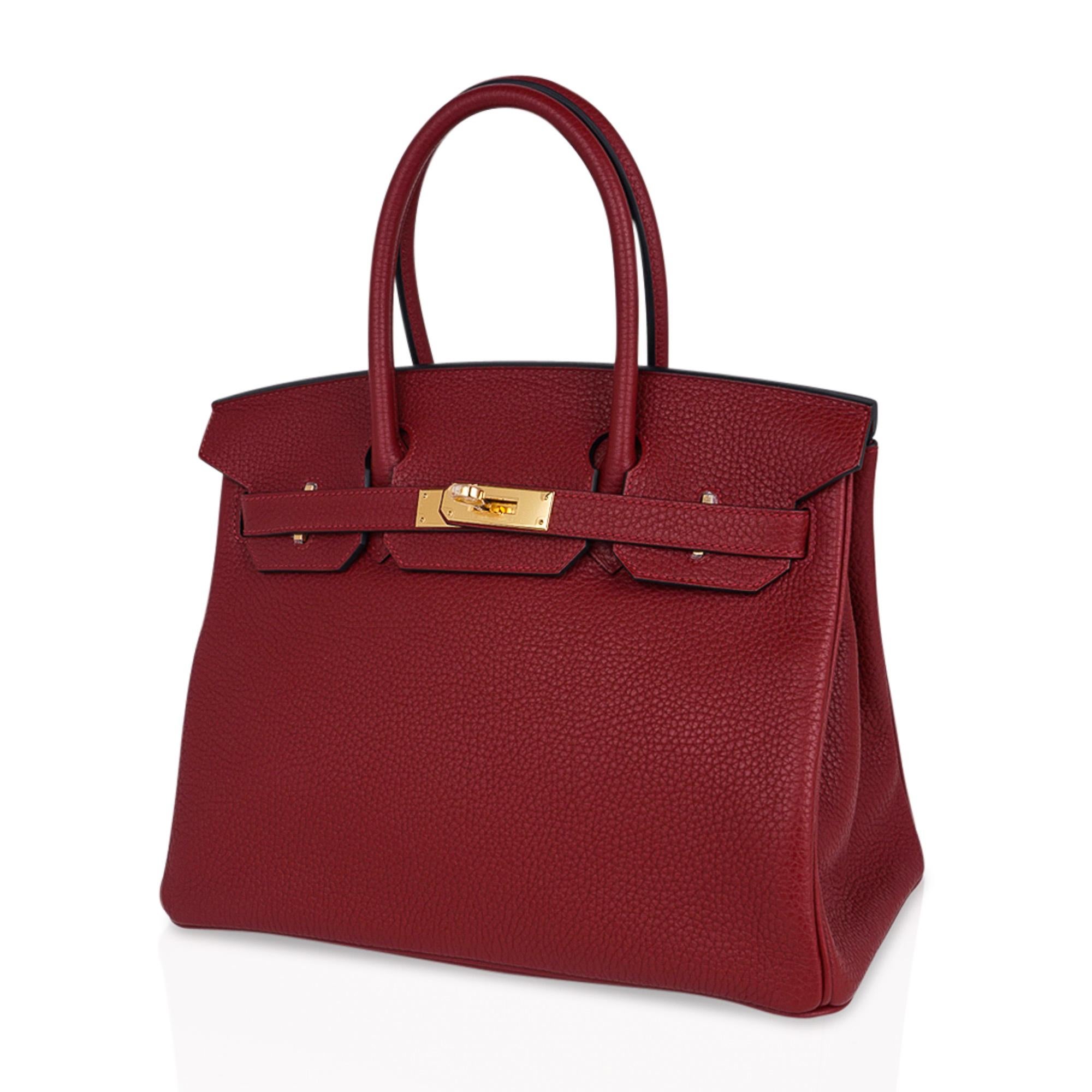 Hermes Birkin 30 Bag Rouge H Gold Hardware Clemence Leather New w/Box ...