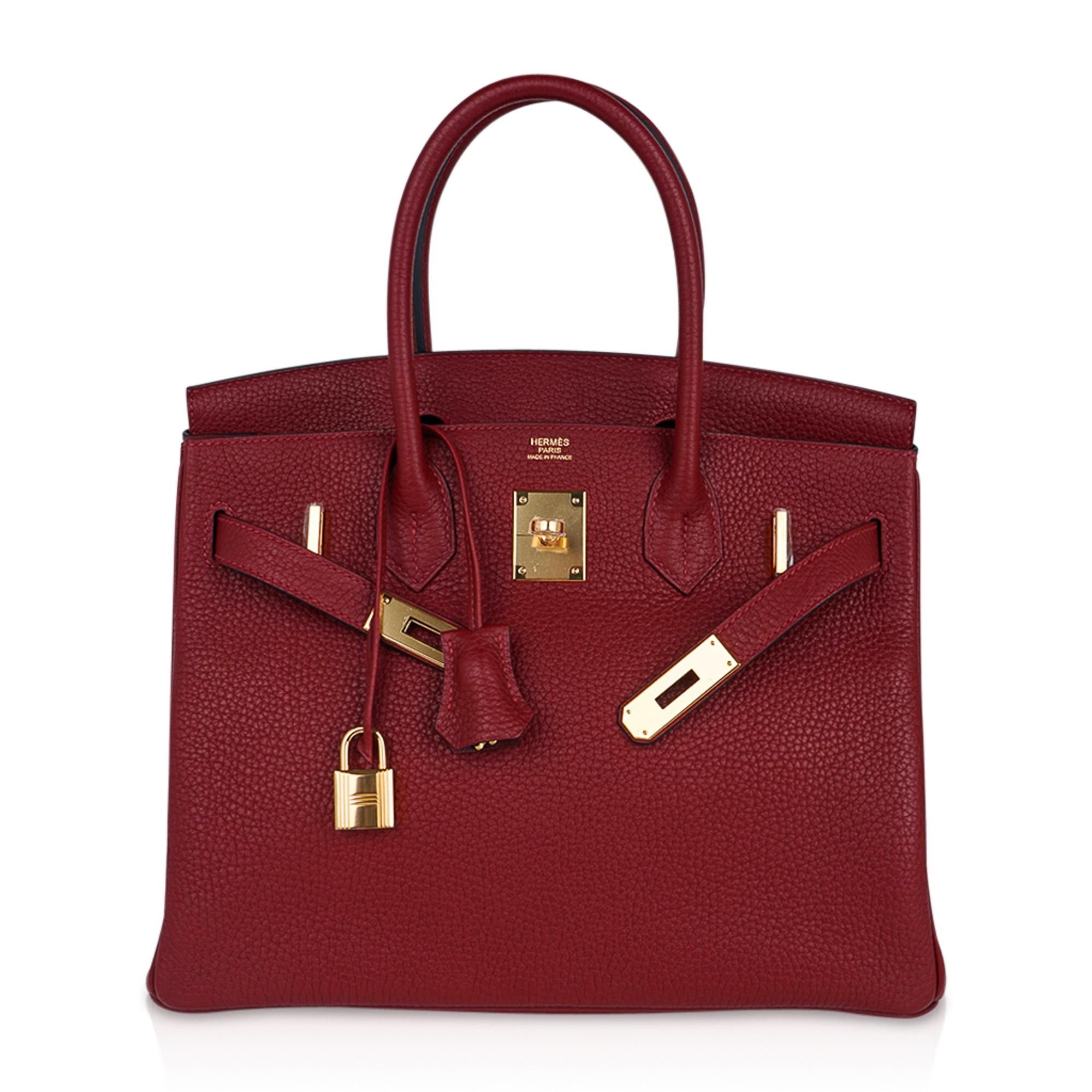 Hermes Birkin 30 Bag Rouge H Gold Hardware Clemence Leather New w/Box ...