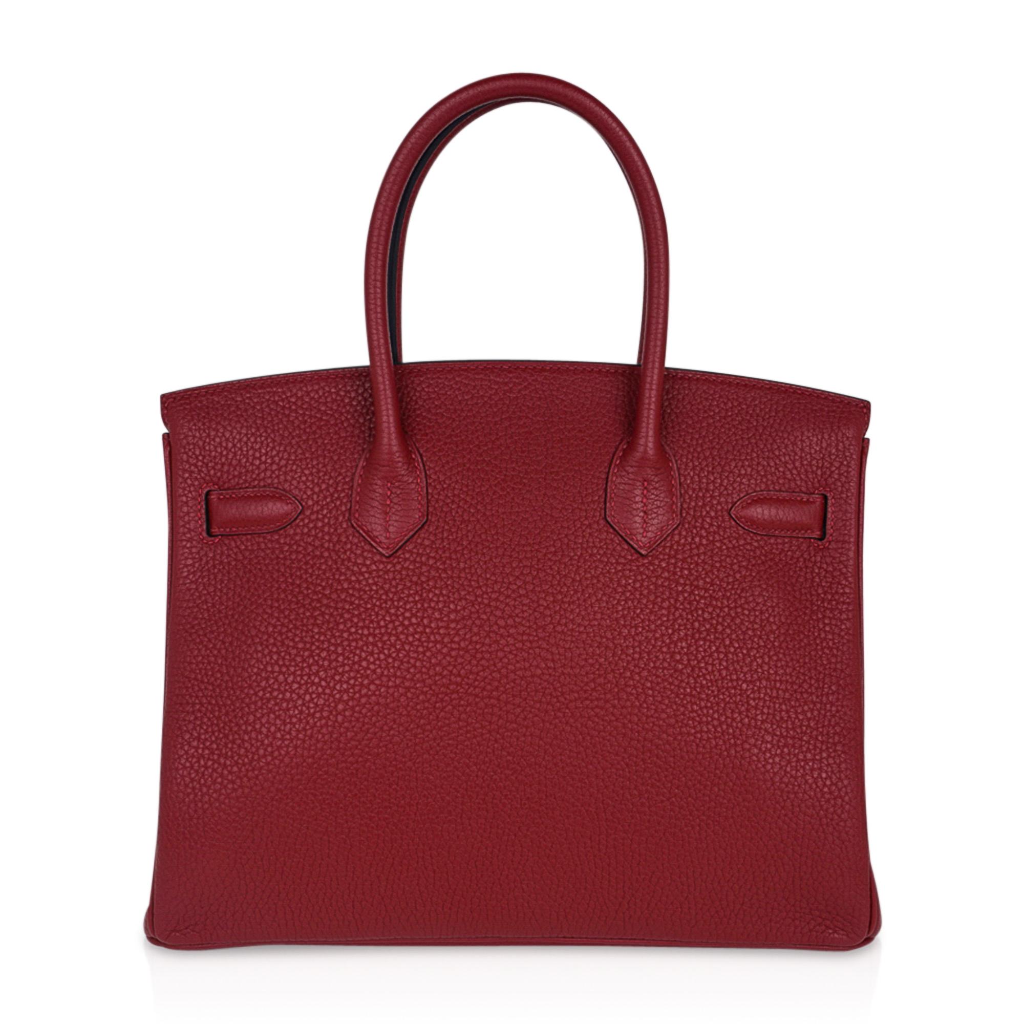 Hermes Birkin 30 Tasche Rouge H Gold Hardware Clemence Leder neu w/Kasten 4