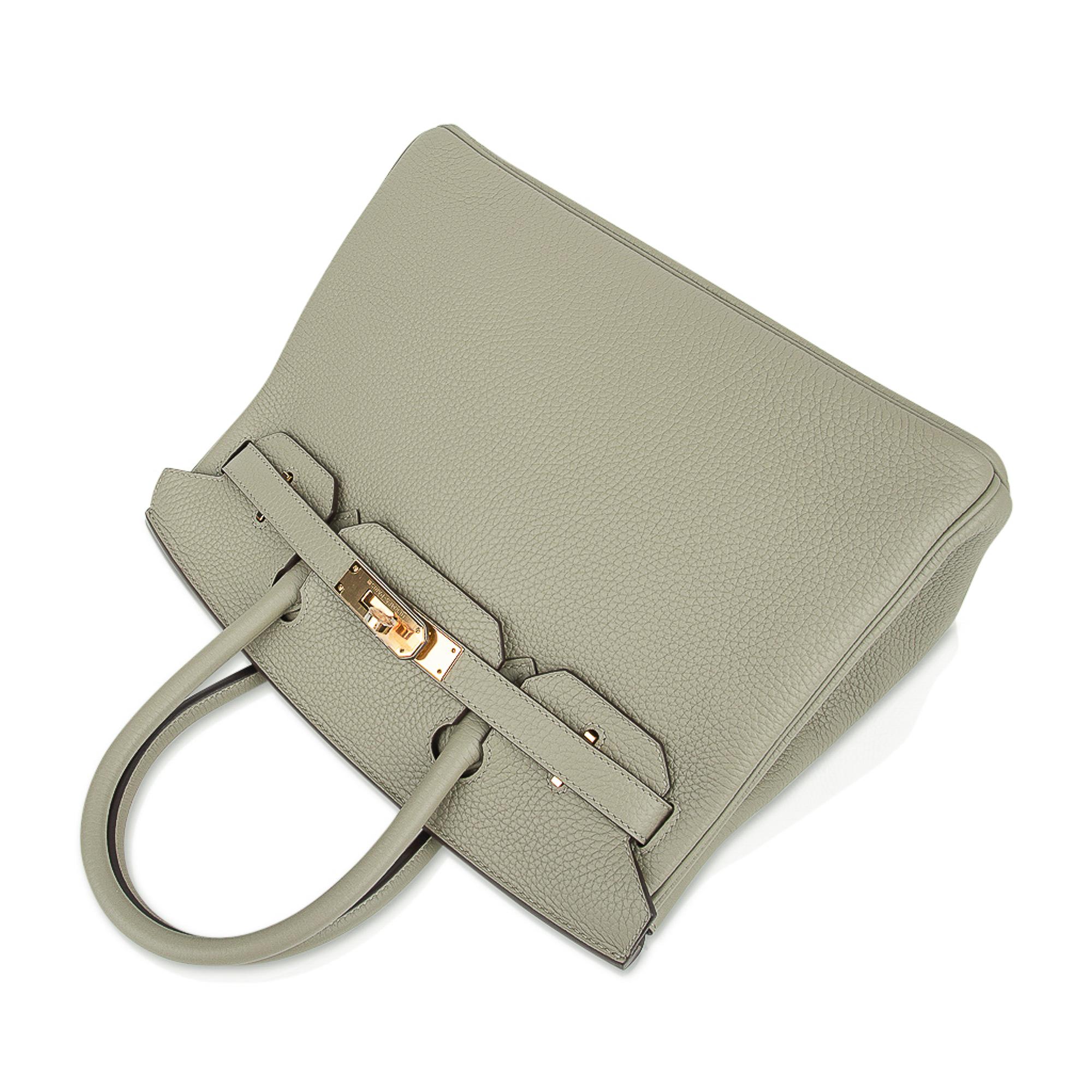 Hermes Birkin 30 Tasche Salbei Gold Hardware Clemence Leder 1