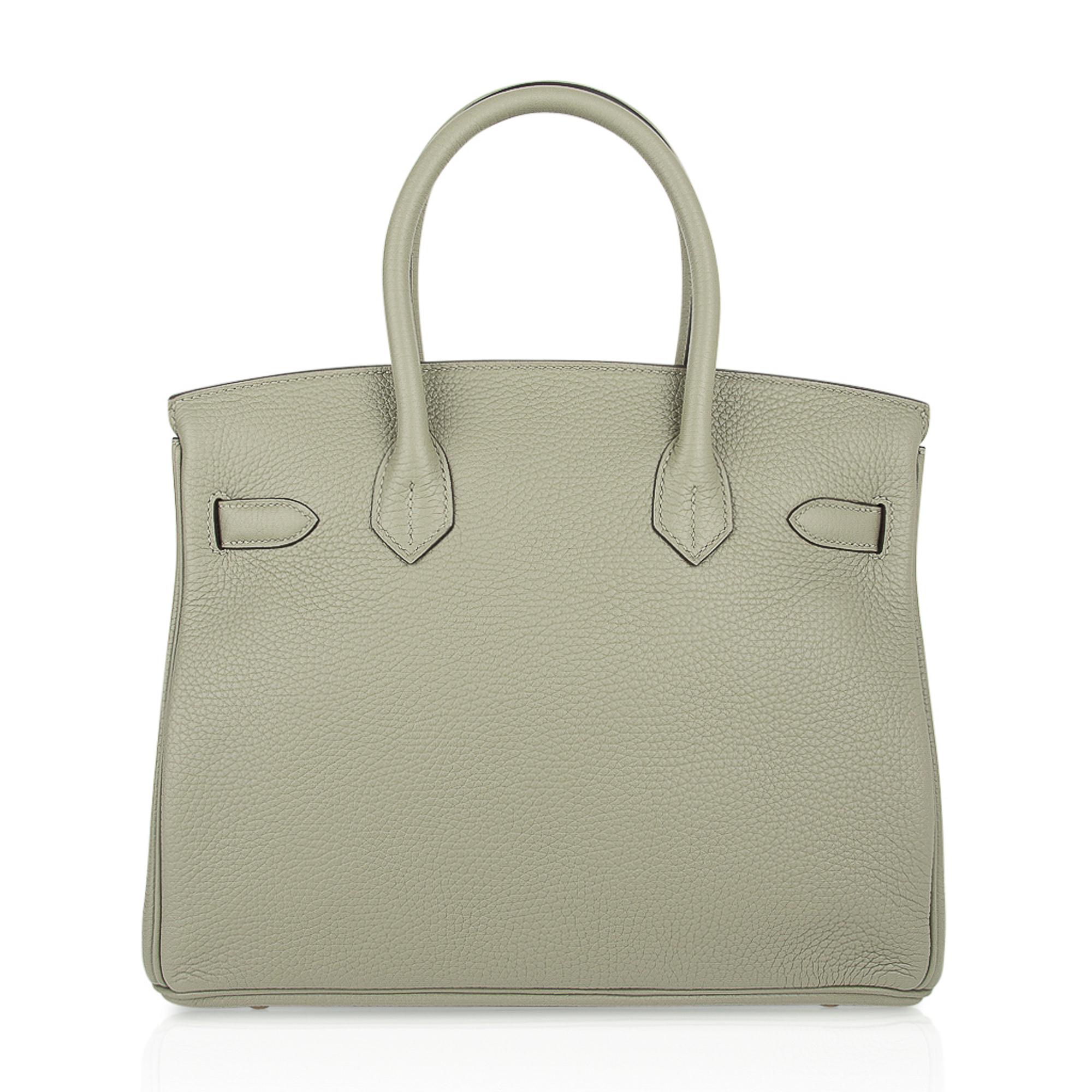 Hermes Birkin 30 Tasche Salbei Gold Hardware Clemence Leder 4