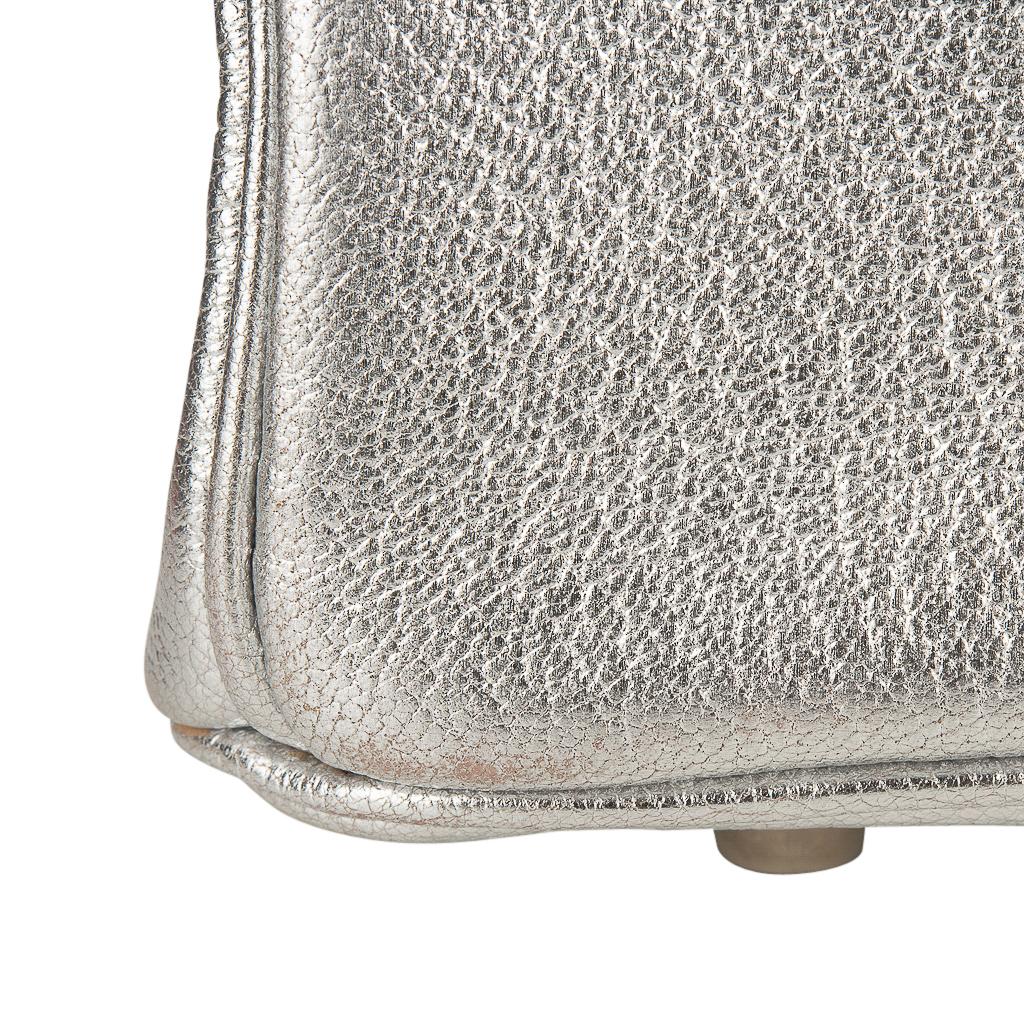 Hermes Birkin 30 Bag Silver Metallic Chevre Palladium Hardware Limited Edition 11