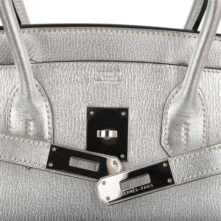 Hermès Grey Chevre Leather 30 cm Birkin with Gold Hardware For Sale at  1stDibs