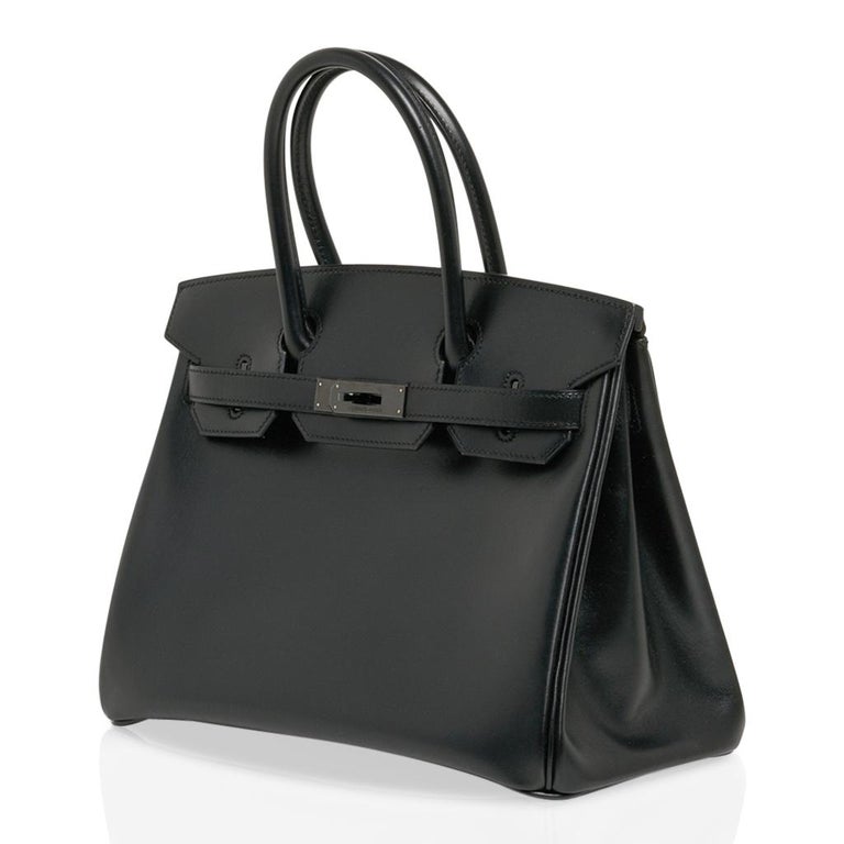 Hermes Birkin 30 Bag So Black Limited Edition Box Leather