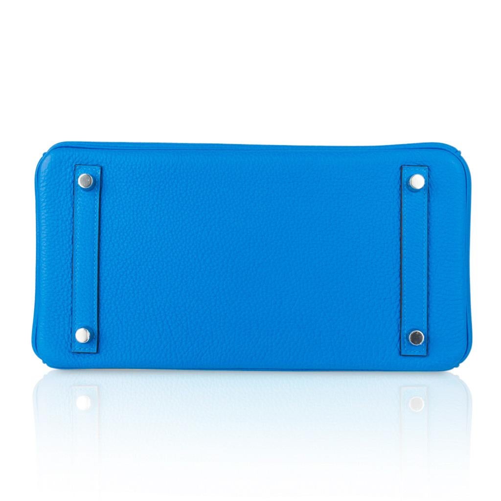 Hermes Birkin 30 Bag Verso Blue Zanzibar Malachite Togo Palladium Hardware  4