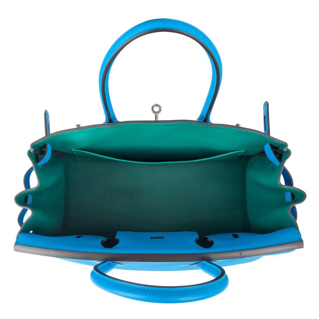 Hermes Birkin 30 Bag Verso Blue Zanzibar Malachite Togo Palladium Hardware 1