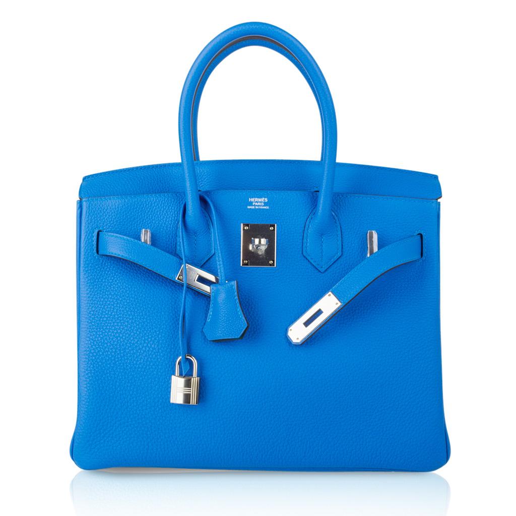 Hermes Birkin 30 Bag Verso Blue Zanzibar Malachite Togo Palladium Hardware  2