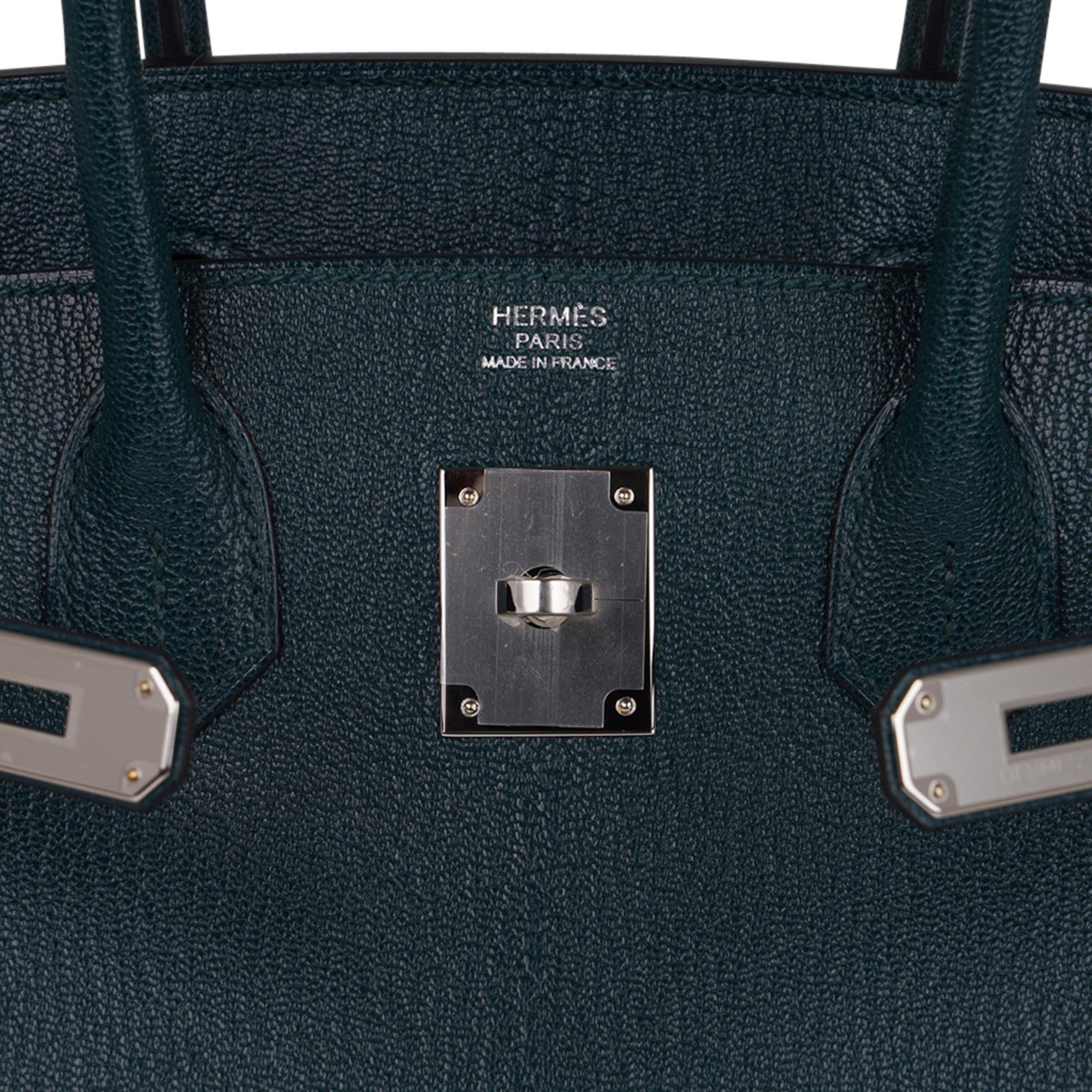 Hermes Birkin 30 Tasche Vert Cypress Chevre de Coromandel Palladium Hardware Neu im Angebot 1