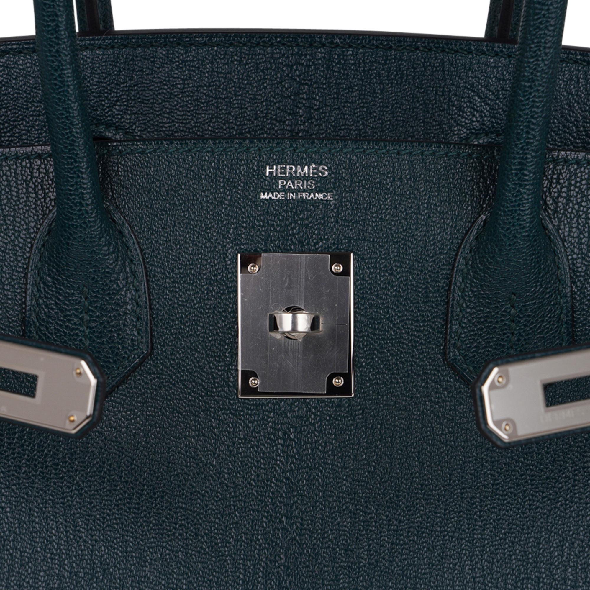 Hermes Birkin 30 Bag Vert Cypress Chevre de Coromandel Palladium Hardware New For Sale 3