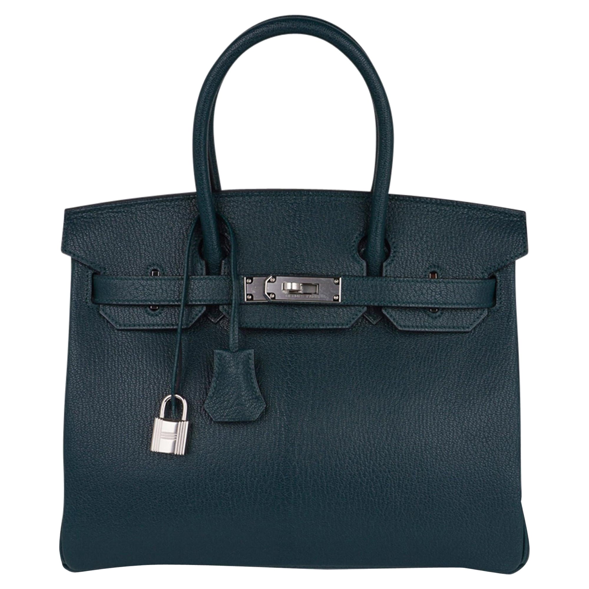 Hermes Birkin 30 Bolso Vert Cypress Chevre de Coromandel Palladium Hardware Nuevo