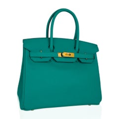 Hermes Birkin 30 Bag Vert Jade Gold Hardware Epsom Leather